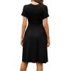 imageWEACZZY Womens Summer Short Sleeve Casual Dresses VNeck Floral Party Dress with Pockets01 Black