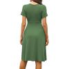 imageWEACZZY Womens Summer Short Sleeve Casual Dresses VNeck Floral Party Dress with PocketsA Army Green