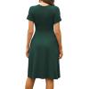 imageWEACZZY Womens Summer Short Sleeve Casual Dresses VNeck Floral Party Dress with PocketsA Dark Green