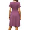 imageWEACZZY Womens Summer Short Sleeve Casual Dresses VNeck Floral Party Dress with PocketsA Mauve