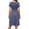 imageWEACZZY Womens Summer Short Sleeve Casual Dresses VNeck Floral Party Dress with PocketsA Purple Gray