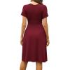imageWEACZZY Womens Summer Short Sleeve Casual Dresses VNeck Floral Party Dress with PocketsA Red