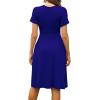 imageWEACZZY Womens Summer Short Sleeve Casual Dresses VNeck Floral Party Dress with PocketsA Royal Blue