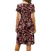 imageWEACZZY Womens Summer Short Sleeve Casual Dresses VNeck Floral Party Dress with PocketsFloral Claret