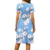imageWEACZZY Womens Summer Short Sleeve Casual Dresses VNeck Floral Party Dress with PocketsFloral Light Blue
