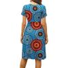 imageWEACZZY Womens Summer Short Sleeve Casual Dresses VNeck Floral Party Dress with PocketsMix Blue