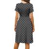 imageWEACZZY Womens Summer Short Sleeve Casual Dresses VNeck Floral Party Dress with PocketsWhite Dot Black