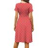 imageWEACZZY Womens Summer Short Sleeve Casual Dresses VNeck Floral Party Dress with PocketsWhite Dot Red