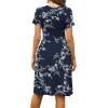 imageWEACZZY Womens Summer Short Sleeve Casual Dresses VNeck Floral Party Dress with PocketsWhite Flower