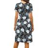 imageWEACZZY Womens Summer Short Sleeve Casual Dresses VNeck Floral Party Dress with PocketsWhite Lily