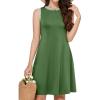 imageWEACZZY 2025 Summer Dresses for Women Casual Loose Fit Beach Vacation Sundress Sleeveless Crewneck Tank Dress with Pockets01 Army Green