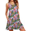 imageWEACZZY Women Summer Casual Swing T Shirt Dresses Beach Cover up Loose DressPurple Flower Green
