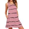 imageWEACZZY Women Summer Casual Swing T Shirt Dresses Beach Cover up Loose DressStripe Pink