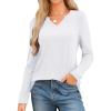 imageWEACZZY Womens Long Sleeve Tops Dressy Casual Sexy V Neck Work Shirts Loose Fit Blouses Tunic Fall Fashion Outfits 2025White