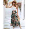 imageBerydress Long Skirts for Women Trendy Elastic Waist Flowy Summer Ankle Length Boho Flared A Line Tiered Maxi SkirtDark Green Floral