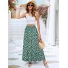 imageBerydress Long Skirts for Women Trendy Elastic Waist Flowy Summer Ankle Length Boho Flared A Line Tiered Maxi SkirtGreen Floral