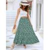 imageBerydress Long Skirts for Women Trendy Elastic Waist Flowy Summer Ankle Length Boho Flared A Line Tiered Maxi SkirtGreen Floral