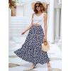 imageBerydress Long Skirts for Women Trendy Elastic Waist Flowy Summer Ankle Length Boho Flared A Line Tiered Maxi SkirtNavy Floral