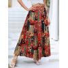 imageBerydress Long Skirts for Women Trendy Elastic Waist Flowy Summer Ankle Length Boho Flared A Line Tiered Maxi SkirtOrange Floral