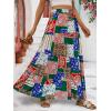 imageBerydress Long Skirts for Women Trendy Elastic Waist Flowy Summer Ankle Length Boho Flared A Line Tiered Maxi SkirtPatchwork