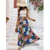 imageBerydress Long Skirts for Women Trendy Elastic Waist Flowy Summer Ankle Length Boho Flared A Line Tiered Maxi SkirtPatchwork