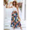 imageBerydress Long Skirts for Women Trendy Elastic Waist Flowy Summer Ankle Length Boho Flared A Line Tiered Maxi SkirtPatchwork