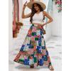 imageBerydress Long Skirts for Women Trendy Elastic Waist Flowy Summer Ankle Length Boho Flared A Line Tiered Maxi SkirtPatchwork