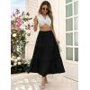 imageBerydress Long Skirts for Women with Pockets Trendy Elastic High Waist Flowy Swing A Line Ruffle Tiered Maxi SkirtBlack
