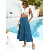 imageBerydress Long Skirts for Women with Pockets Trendy Elastic High Waist Flowy Swing A Line Ruffle Tiered Maxi SkirtBlue