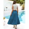imageBerydress Long Skirts for Women with Pockets Trendy Elastic High Waist Flowy Swing A Line Ruffle Tiered Maxi SkirtBlue