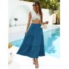 imageBerydress Long Skirts for Women with Pockets Trendy Elastic High Waist Flowy Swing A Line Ruffle Tiered Maxi SkirtBlue