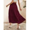 imageBerydress Long Skirts for Women with Pockets Trendy Elastic High Waist Flowy Swing A Line Ruffle Tiered Maxi SkirtBurgundy