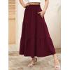 imageBerydress Long Skirts for Women with Pockets Trendy Elastic High Waist Flowy Swing A Line Ruffle Tiered Maxi SkirtBurgundy