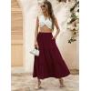 imageBerydress Long Skirts for Women with Pockets Trendy Elastic High Waist Flowy Swing A Line Ruffle Tiered Maxi SkirtBurgundy