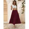 imageBerydress Long Skirts for Women with Pockets Trendy Elastic High Waist Flowy Swing A Line Ruffle Tiered Maxi SkirtBurgundy