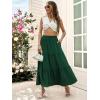 imageBerydress Long Skirts for Women with Pockets Trendy Elastic High Waist Flowy Swing A Line Ruffle Tiered Maxi SkirtDark Green