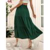 imageBerydress Long Skirts for Women with Pockets Trendy Elastic High Waist Flowy Swing A Line Ruffle Tiered Maxi SkirtDark Green