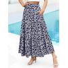imageBerydress Long Skirts for Women with Pockets Trendy Elastic High Waist Flowy Swing A Line Ruffle Tiered Maxi SkirtNavy Floral