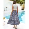 imageBerydress Long Skirts for Women with Pockets Trendy Elastic High Waist Flowy Swing A Line Ruffle Tiered Maxi SkirtNavy Floral
