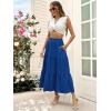 imageBerydress Long Skirts for Women with Pockets Trendy Elastic High Waist Flowy Swing A Line Ruffle Tiered Maxi SkirtRoyal Blue