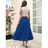 imageBerydress Long Skirts for Women with Pockets Trendy Elastic High Waist Flowy Swing A Line Ruffle Tiered Maxi SkirtRoyal Blue