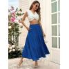 imageBerydress Long Skirts for Women with Pockets Trendy Elastic High Waist Flowy Swing A Line Ruffle Tiered Maxi SkirtRoyal Blue
