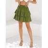 imageBerydress Ruffle Mini Skirts for Women 2025 High Waist Flowy Summer Vacation Casual Beach Boho Tiered Short SkirtArmy Green