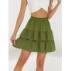 imageBerydress Ruffle Mini Skirts for Women 2025 High Waist Flowy Summer Vacation Casual Beach Boho Tiered Short SkirtArmy Green