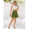 imageBerydress Ruffle Mini Skirts for Women 2025 High Waist Flowy Summer Vacation Casual Beach Boho Tiered Short SkirtArmy Green