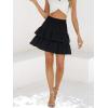 imageBerydress Ruffle Mini Skirts for Women 2025 High Waist Flowy Summer Vacation Casual Beach Boho Tiered Short SkirtBlack