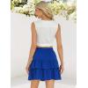 imageBerydress Ruffle Mini Skirts for Women 2025 High Waist Flowy Summer Vacation Casual Beach Boho Tiered Short SkirtRoyal Blue