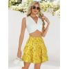 imageBerydress Ruffle Mini Skirts for Women 2025 High Waist Flowy Summer Vacation Casual Beach Boho Tiered Short SkirtYellow Floral