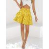 imageBerydress Ruffle Mini Skirts for Women 2025 High Waist Flowy Summer Vacation Casual Beach Boho Tiered Short SkirtYellow Floral