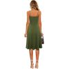 imageBerydress Womens Casual Beach Summer Dresses 2025 Solid Cotton Flattering ALine Spaghetti Strap Button Down Midi SundressArmy Green